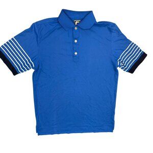 FootJoy Athletic Fit Short SLeeve Polo Golf Shirt Blue Stretch Small